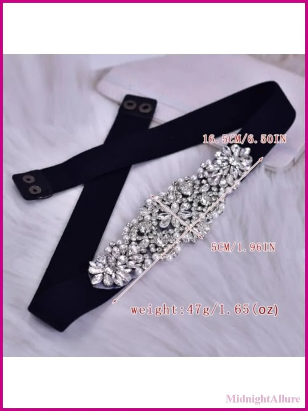 Rhinestone Beaded Stretch Belt for Women Wedding